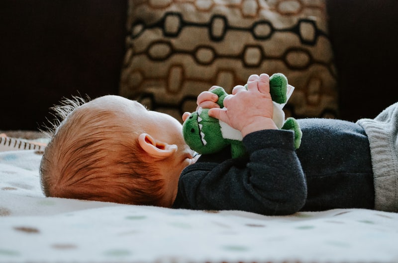 baby on bed